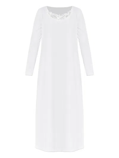 Hanro Floral-lace Long-sleeved Nightdress In White
