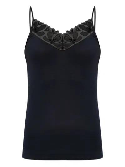 Hanro Floral-lace Top In Black