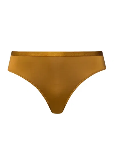 Hanro Gale Lace Back Bikini In Brown