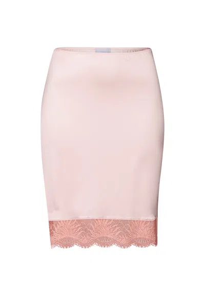 Hanro Gale Lace Trim Half Slip In Pink