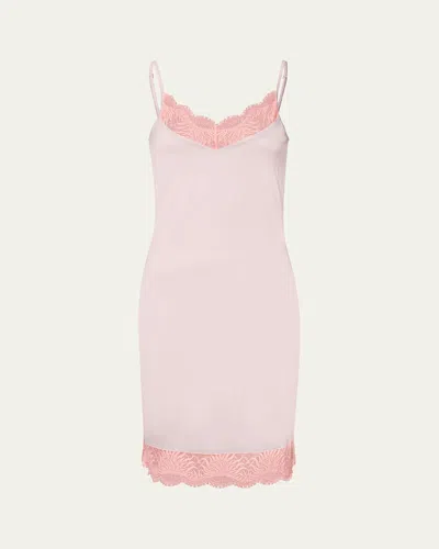 Hanro Gale Lace-trim Slip Dress In Pink
