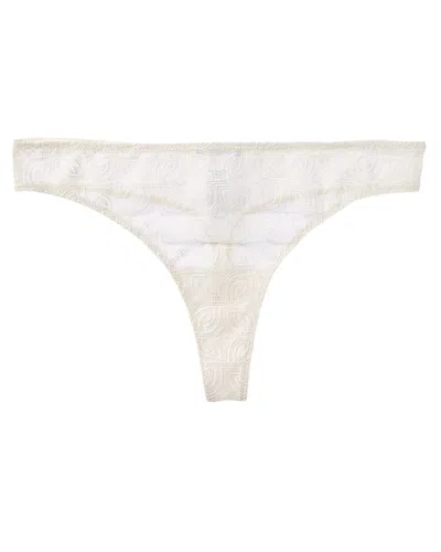 Hanro Geometric Lace Thong In White
