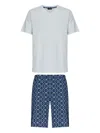 Hanro Geometric-print Pajamas In Blue