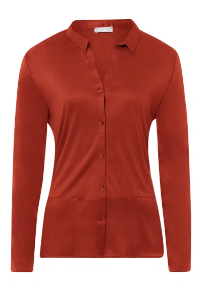 Hanro Grand Central Button Front Shirt In Burgundy