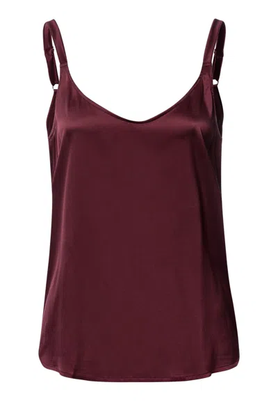 Hanro Grand Central Relaxed Silk Camisole In Burgundy