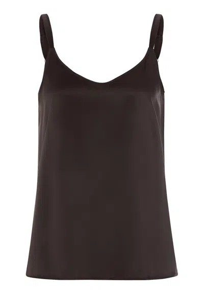 Hanro Grand Central Relaxed Silk Camisole In Brown