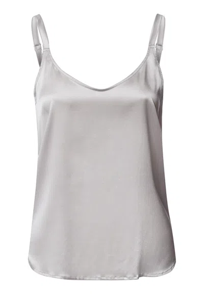 Hanro Grand Central Relaxed Silk Camisole In Gray