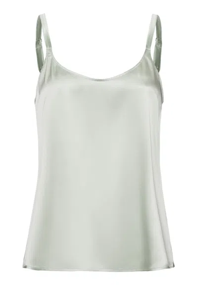 Hanro Grand Central Relaxed Silk Camisole In Green
