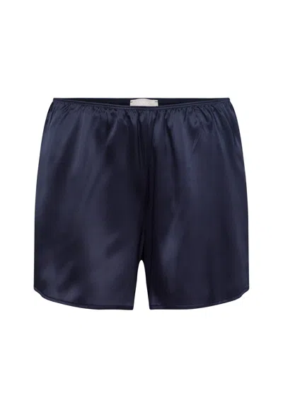 Hanro Grand Central Silk Knickers In Blue