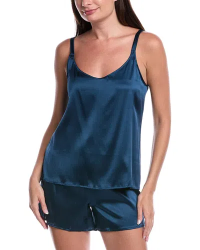 Hanro Grand Central Spaghetti Silk-blend Cami In Blue