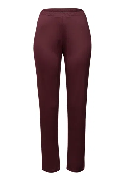 Hanro Grand Central Tencel™ And Silk Knit Pant In Burgundy