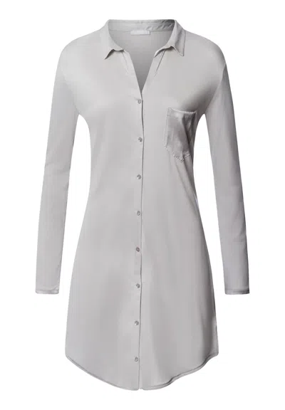 Hanro Grand Central Tencel™ And Silk Sleep Shirt In Gray