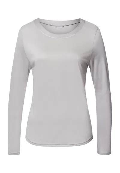 Hanro Grand Central Tencel™ And Silk Trim Relaxed Top In Gray
