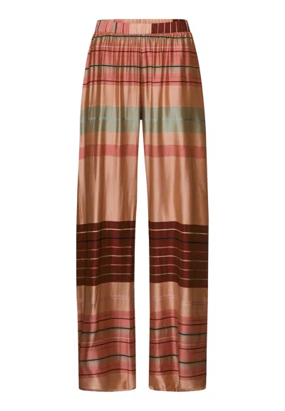 Hanro Hannah Striped Color Block Pants In Brown