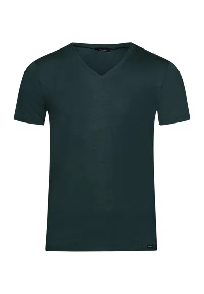 Hanro Harry Tencel™ V-neck T-shirt In Green