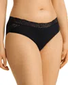 Hanro Cotton Delight Lace-trim High-cut Briefs In Black