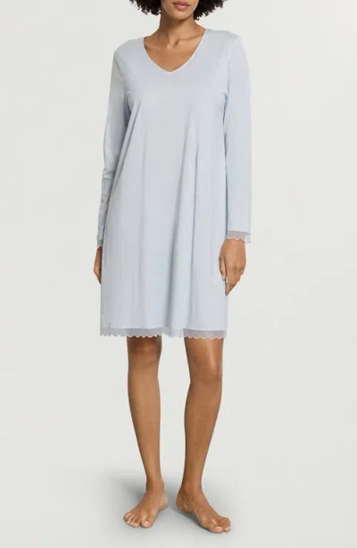 Hanro Inaya Scallop Trim Nightgown In Pink