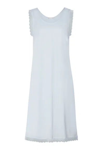 Hanro Inaya Scalloped Lace Cotton Tank Nightgown In Multi