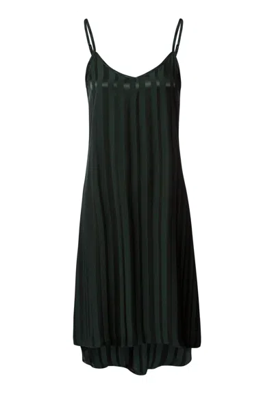 Hanro Indra Jacquard Stripe Chemise In Black