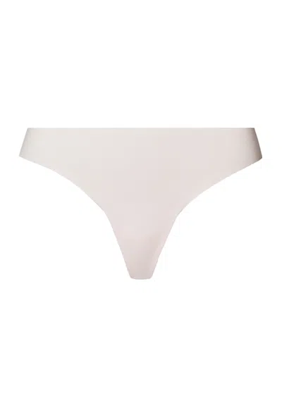 Hanro Invisible Cotton Cotton Blend Thong In Gray