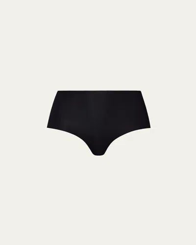 Hanro Invisible Cotton Full Mid-rise Briefs In Black