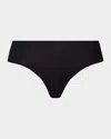 Hanro Invisible Stretch Cotton Hipster Panties In Black