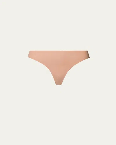 Hanro Invisible Cotton Low-rise Thong In Black