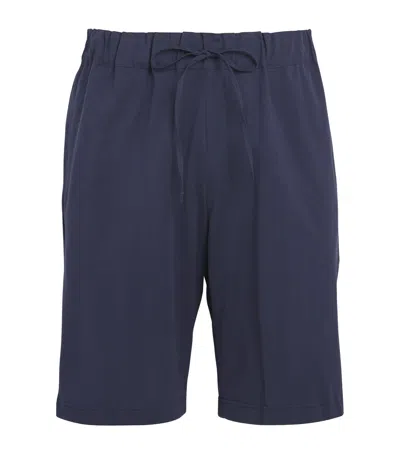 Hanro Natural Living Organic Cotton Drawstring Shorts In Deep Navy