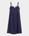 Hanro Juliet Pleated Chemise In Evening Blue