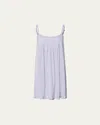 Hanro Womens Purple Heather Pleated Spaghetti-strap Cotton Nightdress In Purple Heather