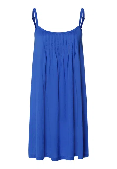 Hanro Juliet Pleated Cotton Babydoll In Blue