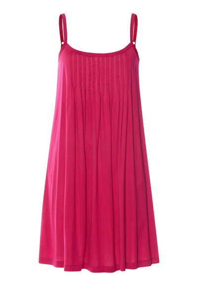 Hanro Juliet Pleated Cotton Babydoll In Pink