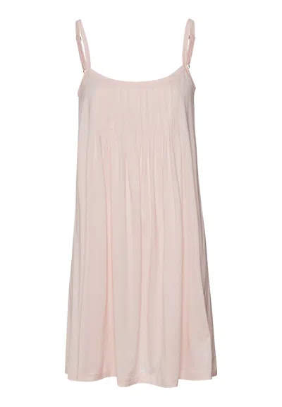 Hanro Juliet Pleated Cotton Babydoll| Rose Sapphire 77747-2336 In Pink
