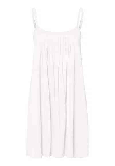Hanro Juliet Pleated Cotton Babydoll In White