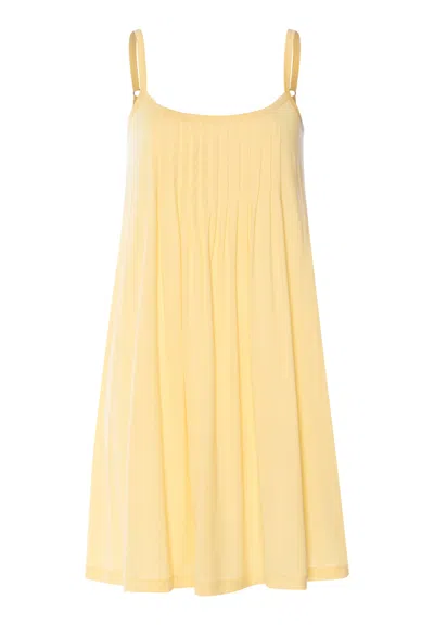 Hanro Juliet Pleated Cotton Babydoll In Yellow