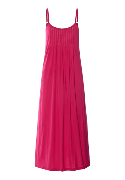 Hanro Juliet Pleated Cotton Chemise In Pink