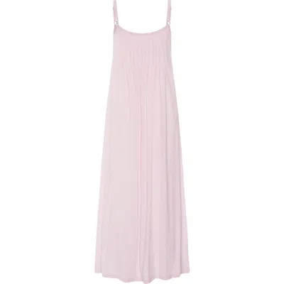 Hanro Juliet Pleated Cotton Chemise In Pink