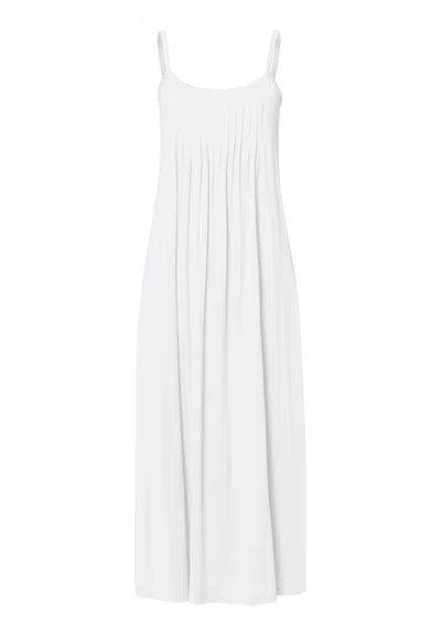Hanro Juliet Pleated Cotton Chemise In White