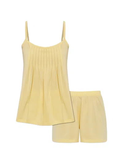 Hanro Pleated Pyjamas In Yellow