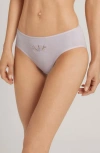 Hanro Kalea Embroidered Inset Cotton Briefs In Purple