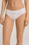 Hanro Kalea Embroidered Inset Cotton Briefs In White