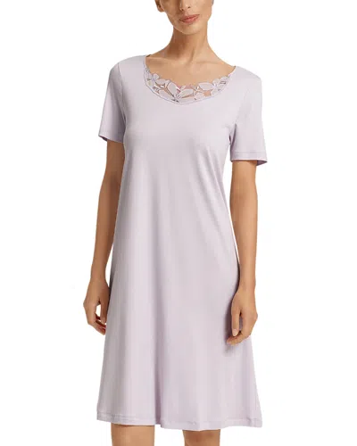 Hanro Kalea Embroidered Short Nightgown In Purple