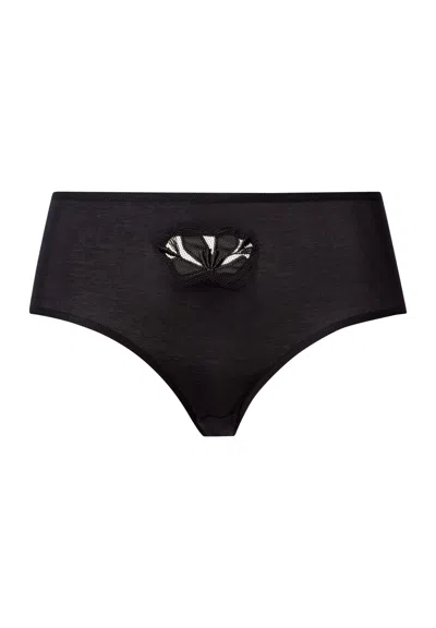 Hanro Kalea Floral Embroidered Full Brief In Black