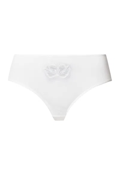 Hanro Kalea Floral Embroidered High Cut Brief In White
