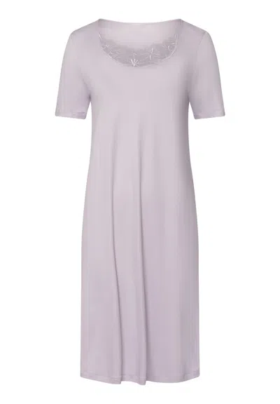 Hanro Kalea Floral Tulle Cotton Nightgown In Purple