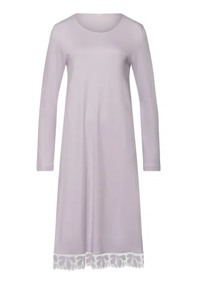 Hanro Kalea Floral Tulle Cotton Nightgown In Purple