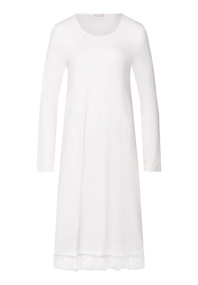 Hanro Kalea Floral Tulle Cotton Nightgown In White