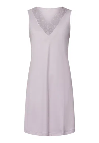 Hanro Kalea Floral Tulle Cotton Tank Nightgown In Purple