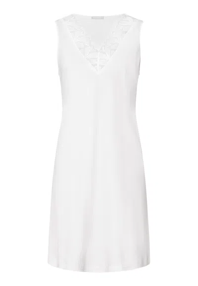 Hanro Kalea Floral Tulle Cotton Tank Nightgown In White
