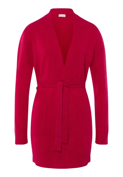Hanro Knits Belted Cardigan In Red